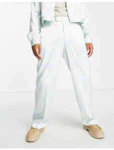 ASOS DESIGN - Pantaloni a fondo ampio eleganti blu pastello in coordinato