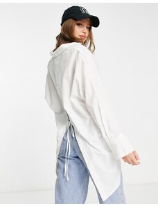 Vero Moda - Aware - Camicia lunga bianca allacciata sul retro e aperta-Bianco