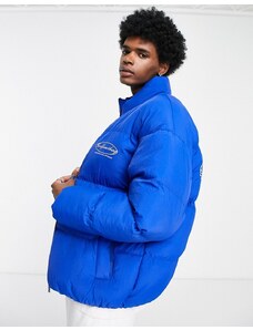 Good For Nothing - Piumino oversize ovale blu con stampa del logo
