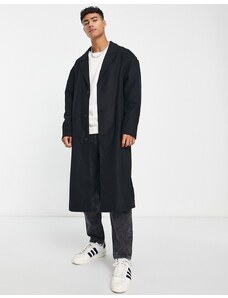 New Look - Cappotto nero con lana