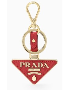 Prada Portachiavi con triangolo logo rosso