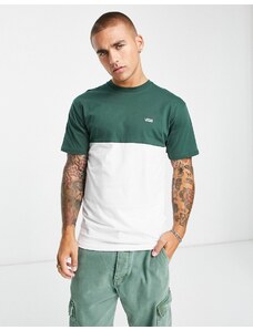 Vans - T-shirt verde e bianca colorblock-Bianco