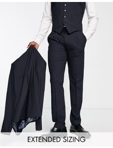 Noak - Camden - Pantaloni da abito slim premium blu navy elasticizzati