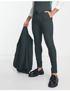 Noak - Camden - Pantaloni da abito premium super skinny elasticizzati verde medio