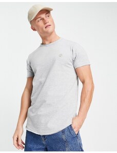 Le Breve - T-shirt lunga grigio chiaro con fondo arrotondato