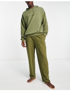 Calvin Klein - Joggers da casa kaki in coordinato-Verde