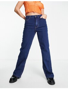 PIECES - Peggy - Jeans a fondo ampio blu scuro a vita alta