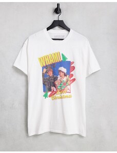 Topman - T-shirt natalizia oversize bianca con stampa "WHAM"-Bianco