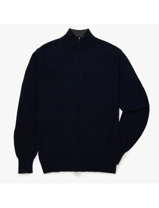 Brooks Brothers Cardigan con zip in lana Merino - male Maglieria Blu navy XS