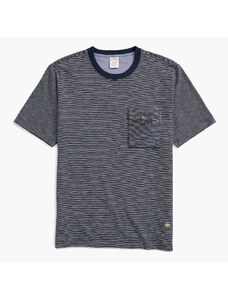 Brooks Brothers T-Shirt a righe in cotone fiammato con taschina - male FW22 Righe blu navy L