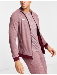 Nike Football - Academy Dri-FIT - Giacca bomber rosso mélange con zip in tessuto Dri-FIT
