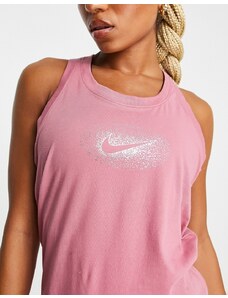 Nike Training - One Dri-FIT - Top senza maniche rosa glitterato