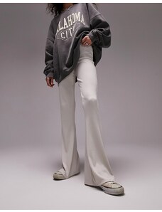 Topshop - Premium Edit - Pantaloni a zampa bianco sporco a coste