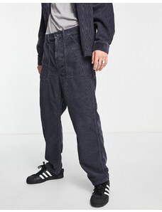 Stan Ray - Pantaloni in velluto a coste larghe blu navy