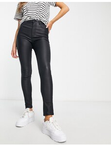 New Look - Jeans neri spalmati push-up modellanti super skinny a vita alta-Nero