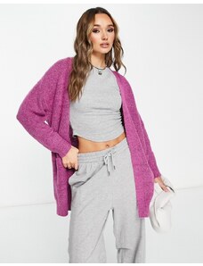 Selected Femme - Cardigan taglio lungo in maglia di lana spazzolata rosa