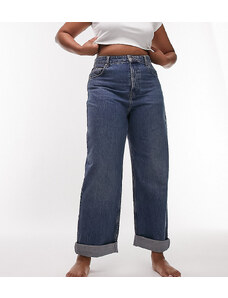 Topshop Curve - Mom jeans oversize blu medio