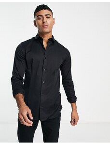 Jack & Jones Premium - Camicia super slim stretch elegante nera-Nero