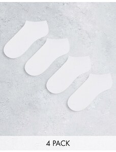 Lindex - Confezione da 4 paia di calzini sportivi a coste bianchi-Bianco