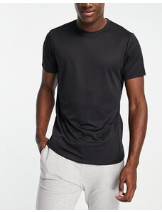 ASOS 4505 - T-shirt da allenamento con logo in tessuto ad asciugatura rapida nera-Nero