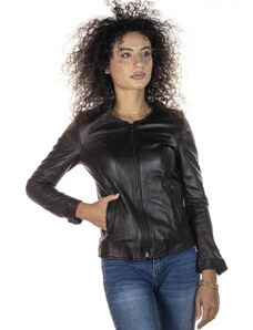 Leather Trend Viola - Giacca Donna Testa di moro in vera pelle