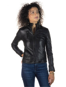 Leather Trend Giulia - Giacca Donna Nera in vera pelle