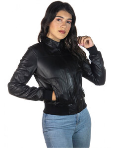 Leather Trend Timberly - Bomber Donna Nero in vera pelle