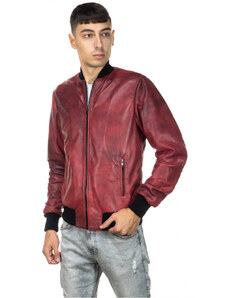 Leather Trend David - Bomber Uomo Bordeaux in vera pelle
