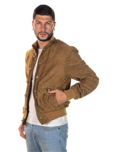 Leather Trend U03 - Bomber Uomo Miele in vera pelle camoscio 