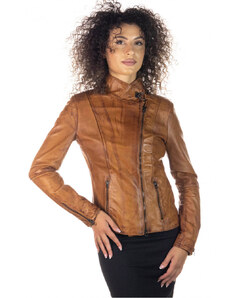 Leather Trend Alba - Chiodo Donna Cuoio Tamponato in vera pelle