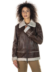 Leather Trend Matilde - Giacca Donna Marrone Vintage in vero montone Shearling