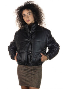 Leather Trend Fede Bis - Piumino Donna Nero in vera pelle