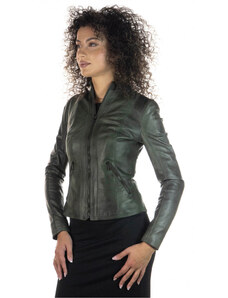 Leather Trend Zara - Giacca Donna Verde in vera pelle