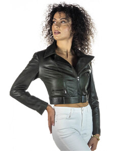 Leather Trend Chiodino - Chiodo Donna Verde in vera pelle