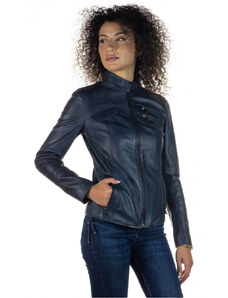Leather Trend Michelina - Giacca Donna Blu in vera pelle