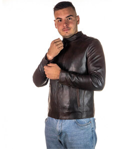 Leather Trend U09 - Giacca Uomo Testa di Moro in vera pelle