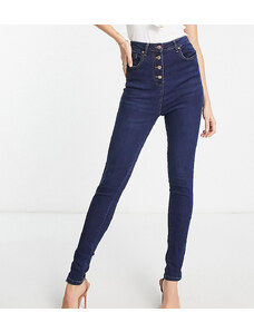 Parisian Tall - Jeans skinny color indaco con bottoni-Blu