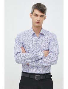 Karl Lagerfeld camicia in cotone uomo colore blu