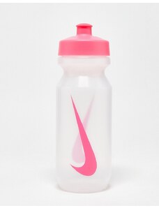 Nike Training - Big Mouth 2.0 - Borraccia trasparente da 625 ml con logo rosa-Bianco