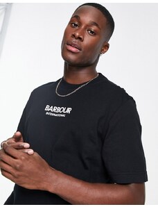 Barbour International - Formula - T-shirt con logo nera-Nero