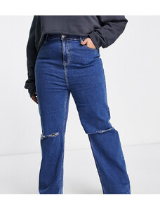 Yours - Jeans blu medio a fondo ampio con strappi