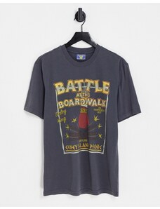 Coney Island - Picnic Boardwalk Battle - T-shirt grigio scuro con stampa sul petto-Nero