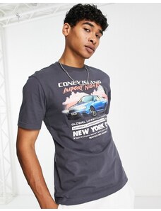 Coney Island Picnic - Import Nights - T-shirt grigia con stampa sul petto-Nero