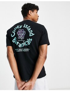 Coney Island Picnic - Botanicals - T-shirt nera con stampa sul davanti e sul retro-Nero