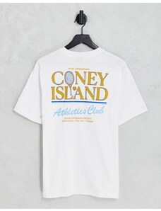 Coney Island Picnic - T-shirt bianca con stampa “Athletics Club” sul davanti e sul retro-Bianco