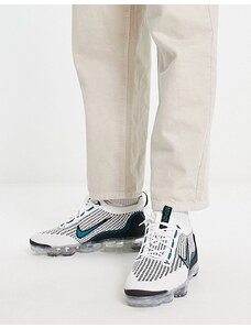 Nike - Air VaporMax 2021 - Sneakers bianche e verde-azzurro-Bianco