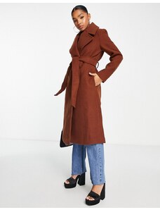 Forever New - Cappotto midi formale a portafoglio color mattone-Marrone