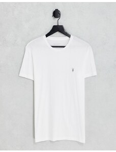 AllSaints - Tonic - T-shirt bianca con logo a teschio di ariete-Bianco
