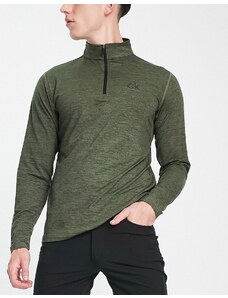 Calvin Klein Golf - Newport - Top a maniche lunghe verde con zip corta