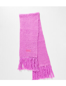 COLLUSION Unisex - Sciarpa in maglia soffice rosa con logo